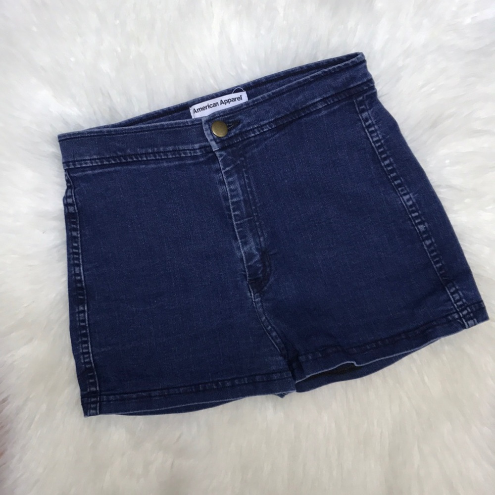 American Apparel high waist shorts in dark denim